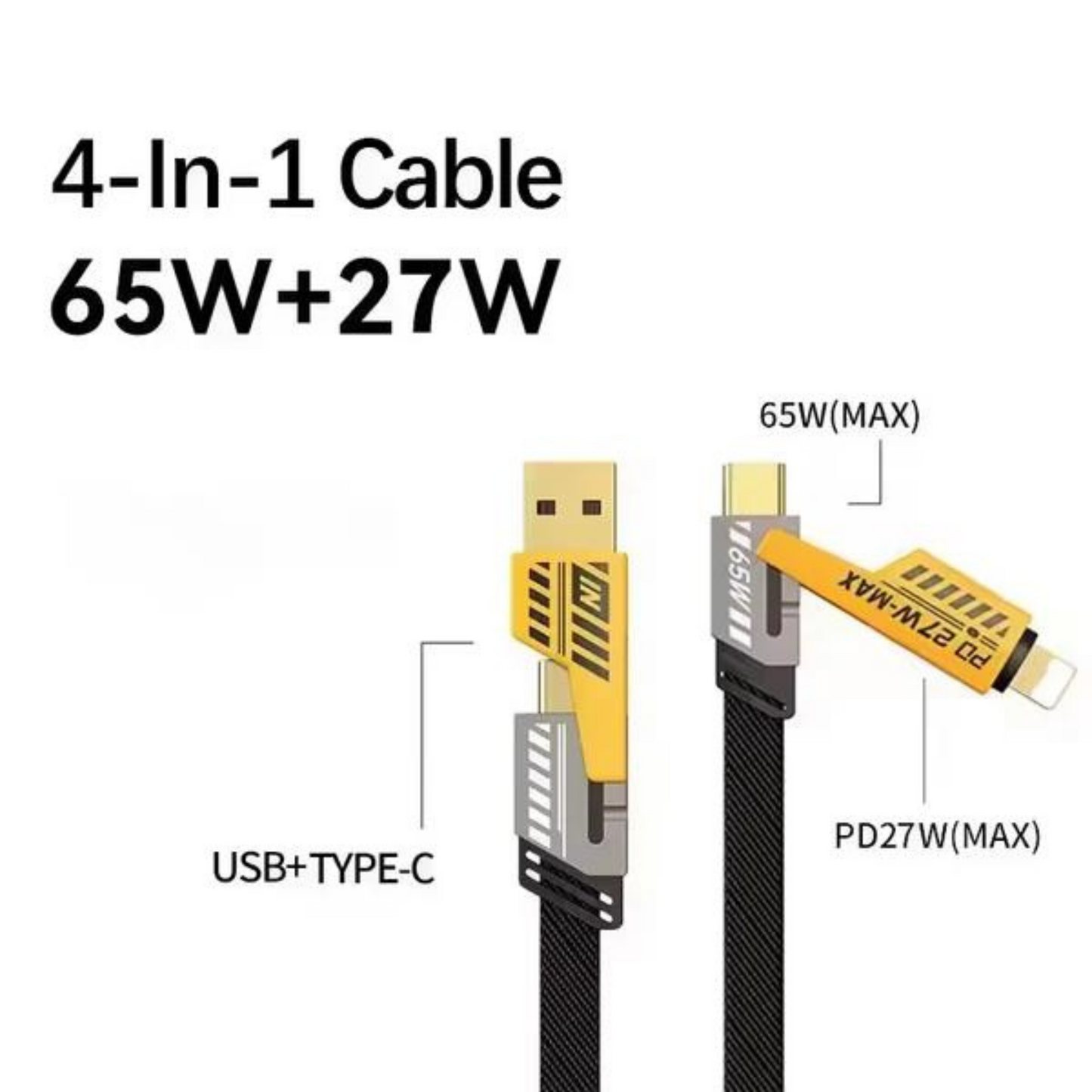 4 In 1 Multi USB PD Charging Cable (Type-C To C, C To Lightning, USB To C, USB To Lightning)