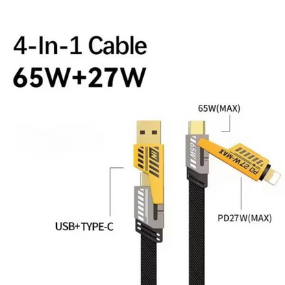 4 In 1 Multi USB PD Charging Cable (Type-C To C, C To Lightning, USB To C, USB To Lightning)